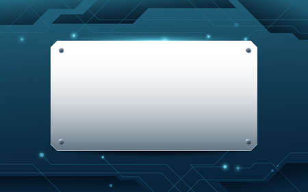 Silver frame with the blue background of high-tech digital technology to connect. Vector illustrationのイラスト素材