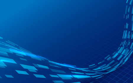 Abstract geometric rectangles in curve shape futuristic technology digital hi tech background....