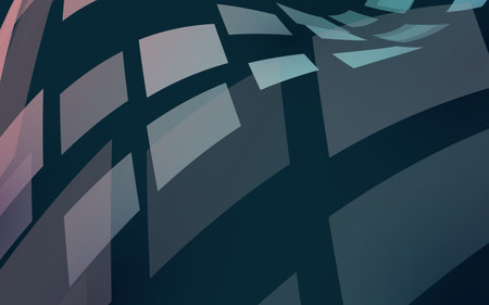 Abstract geometric square dynamic wavy floating background. Futuristic technology digital hi-tech...