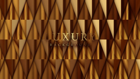 Shining golden polygon repeating pattern background. Luxury background. Vector illustrationのイラスト素材