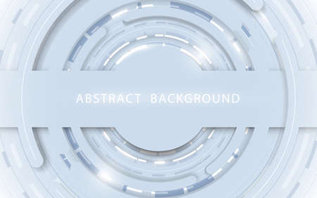 Abstract white circle geometric technology digital hi tech concept background. Vector illustrationのイラスト素材