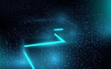 Night view. Futuristic night neon city. Architecture background with particle light city. Vector illustrationのイラスト素材