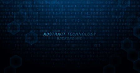 Digital technology binary code data on dark blue background. Futuristic technology digital hi tech. Vector illustrationのイラスト素材