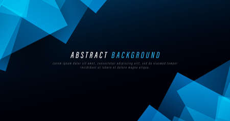 Abstract blue color with 3d geometric, polygon shape background. Banner, posters, cards, headers, website. Vector illustrationのイラスト素材