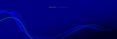 abstract blue lines wave with Technology concept. Website, banner and brochure background. Vector...