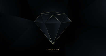 Luxury gold diamond outline. Abstract jewelry background. Vector illustrationのイラスト素材
