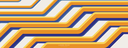 Abstract yellow and blue geometric shape with Vintage background concept. Vector illustrationのイラスト素材