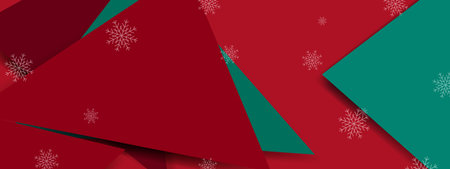 Abstract red and green geometric shapes with a Christmas concept background. Vector illustrationのイラスト素材