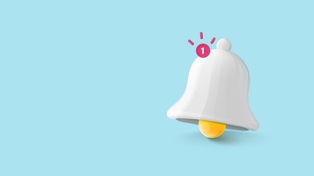 3d notification bell. Alert. Social Media. Vector illustrationのイラスト素材
