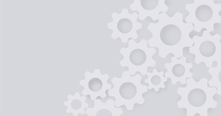 White Cogs and gear wheel background. Engineering,  Industrial, Teamwork. Vector illustrationのイラスト素材