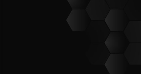 Abstract minimal dark hexagon pattern background. futuristic technology concept background. Vector illustrationのイラスト素材