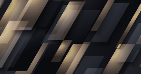 Abstract black and gold diagonal geometric lines shapes with a luxury design template. futuristic, technology concept background. Vector illustrationのイラスト素材