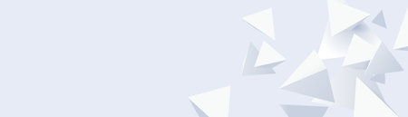 Abstract white geometric triangle chaotic background. Minimal landing page. Banners, flyers, and presentations. Vector illustrationのイラスト素材