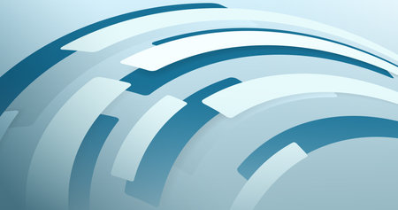 Abstract white and blue technology circles vector background. Landing page. Banners, flyers, and presentations. Vector illustrationのイラスト素材