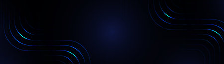 Abstract blue digital dynamic curve on dark background. Futuristic hi-technology concept. Vector illustrationのイラスト素材