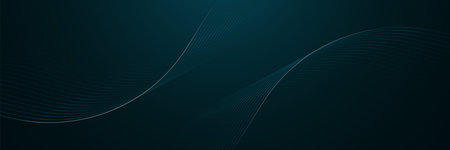 Green abstract dynamic line wavy glowing background. Modern lines pattern. Vector illustrationのイラスト素材