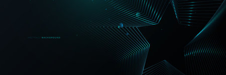 Blue abstract star shape glowing line background. Modern futuristic hi-technology and science concept. Vector illustrationのイラスト素材