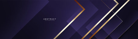 Purple geometric background. Trendy minimal geometry banner. Luxury violet is geometric with golden lines. Vector illustrationのイラスト素材