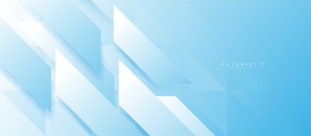 Abstract modern minimal Soft blue geometric background. Simple white diagonal geometric shape bannerのイラスト素材