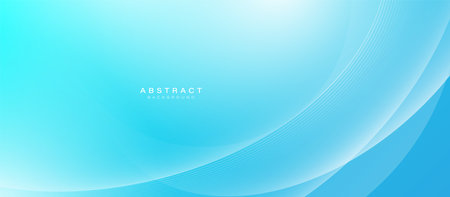 Blue abstract dynamic line wavy glowing background. Futuristic hi-technology concept. Trendy minimal banner. Vector illustrationのイラスト素材