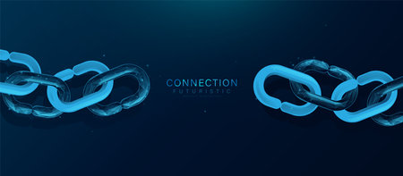 Blockchain technology. Metaverse, Cryptocurrency.  Internet hyperlink connection. Fintech. Vector illustrationのイラスト素材