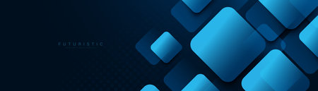 Blue abstract geometric rectangle pattern background. Modern shiny white pattern. Modern Landing Page, Template, and websites. Vector illustrationのイラスト素材