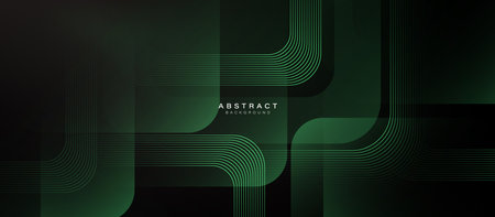 Green abstract banner with simple triangle geometric shapes background. Modern futuristic hi-technology concept. Vector illustrationのイラスト素材