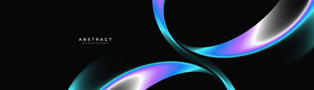 Abstract background with titanium glowing geometric circle lines. Modern minimal trendy shiny lines pattern. Vector illustrationのイラスト素材