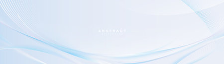 Abstract soft blue spiral chaotic lines background. Technology connection concept. Vector illustrationのイラスト素材