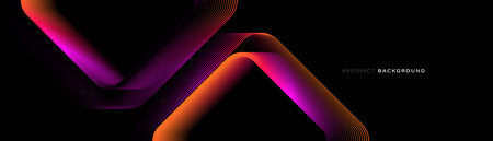 Abstract background with magenta and purple triangle lines. Modern minimal trendy shiny lines pattern horizontal. Vector illustrationのイラスト素材