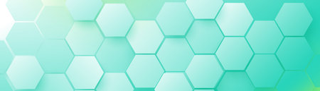 Abstract green hexagon texture background. Clean futuristic technology banner. Modern minimal trendy...