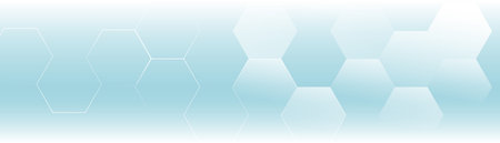 Abstract background with white and blue hexagon pattern. Modern minimal trendy horizontal. Healthcare and technology background. Vector illustrationのイラスト素材