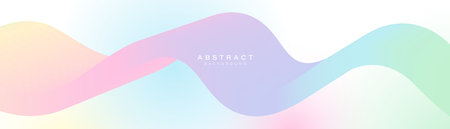 Abstract background with vivid pastel color wavy lines. Modern minimal trendy shiny lines pattern horizontal. Vector illustrationのイラスト素材