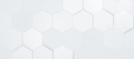 Abstract minimalist white and grey hexagon shapes pattern background. Healthcare concept. Futuristic...