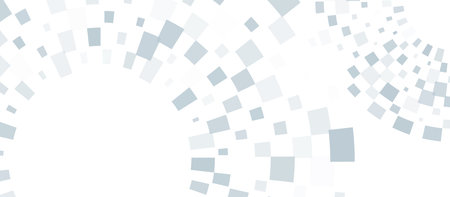 Abstract grey square halftone in a circle shape on a white background. Vector illustration