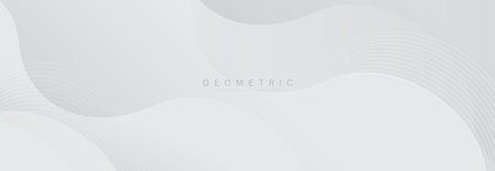 Elegant white abstract background with smooth curves, lines, and geometric elements for modern designのイラスト素材