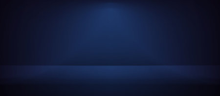 Minimalist dark blue studio background with subtle lighting and spotlight effect, ideal for product display or presentationsのイラスト素材