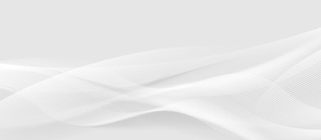 Minimal white background with soft flowing wave lines and subtle abstract curvesのイラスト素材
