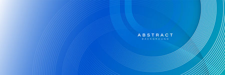 Modern abstract blue background with circular white lines and smooth gradient pattern
