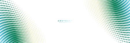 Abstract blue and green halftone dynamic wave background. Futuristic hi-technology digital concept. Banners, flyers, and presentationsのイラスト素材