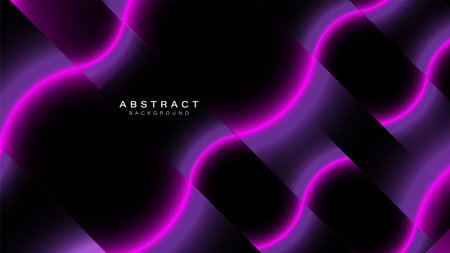 Abstract purple digital dynamic circle line on dark background. Futuristic hi-technology concept. Sound wave. Vector illustrationのイラスト素材