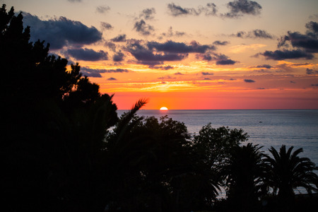 Sunset in Tropea, Calabria, water, seaの写真素材