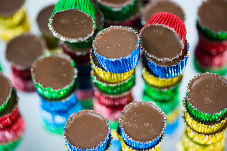 Ice cream confectionery, chocolate as a background