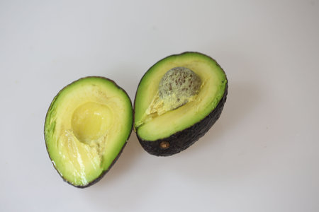 avocado on white background