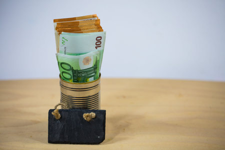 euros in a tin can
