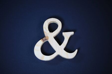 and, et sign on black background, symbol,の写真素材