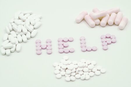 Lots of different medicine drugs, pills, tablets, capsulesの写真素材