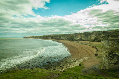 Ithis picture is taken from Noses Point, it has seen ironworks, a bottle factory and a chemical works built, thrive and demolished over the years â?? as well as, of course, Dawdon Colliery, which closed in 1991.  Add to the mix random railways and a ballaの写真素材