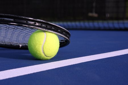 Tennis Ball and Racketの写真素材