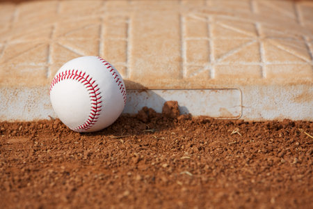 Baseball near Third Base with room for copy